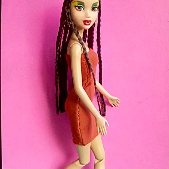 Custom Doll with cornrows braids hair & dress My Scene OOAK - Picture 5 of 8